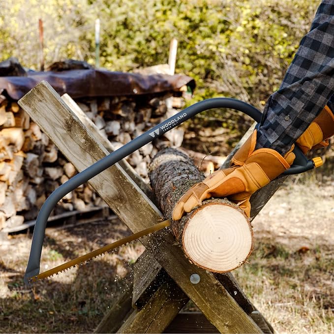 Woodland Tools 24 Inch Bow Saw – Heavy Duty Frame with Hardened Steel Blade, Comfort Grip, Tension Lever, Manual Saw for Trees, Brush, and Christmas Tree Cutting
