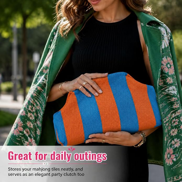 Mahjong Tile Bag Woven Clutch Purses - Image 2