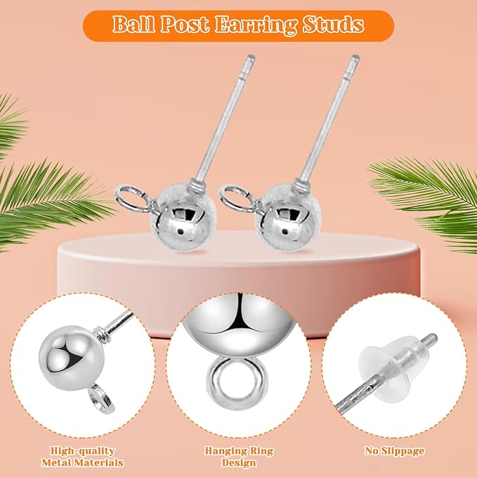 320Pcs Ball Post Earring Studs Set - Image 4