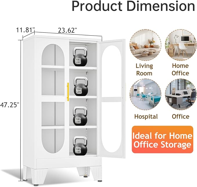 47"H Metal Display Cabinet - Image 2