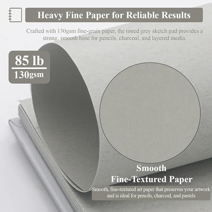 SuFly Toned Gray Sketch Book 8"x10" - Image 3
