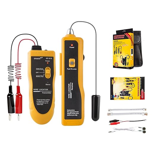 NOYAFA NF-816 Underground Wire Locator, Underground Cable Locator for Pet Fence Buried Sprinkler Valve, Locating Irrigation Tone Generator Kit Probe, Electrical Wire Tracer with Earphone