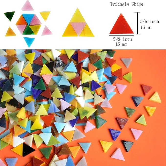 Lanyani 1050 Pieces Mixed Shapes Glass Mosaic Tiles - Image 5