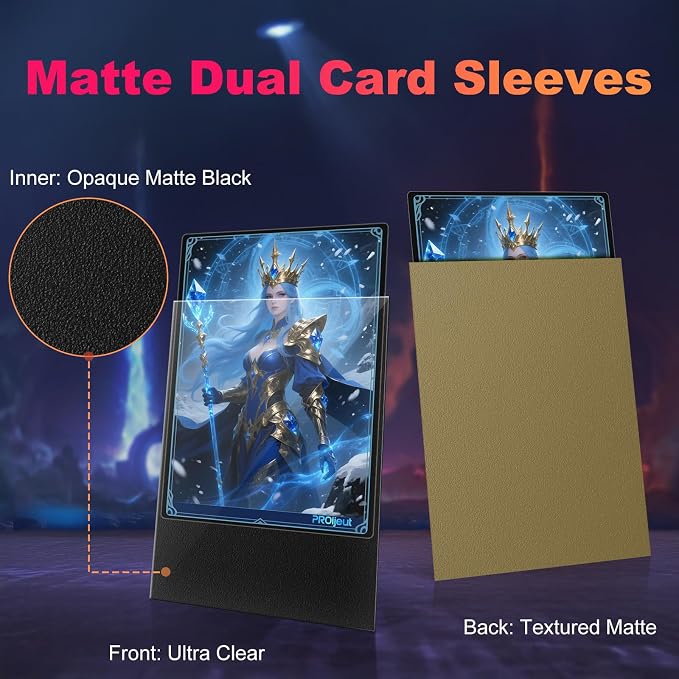 200 Pack Card Sleeves, Matte Dual Trading Card Sleeves - Image 2