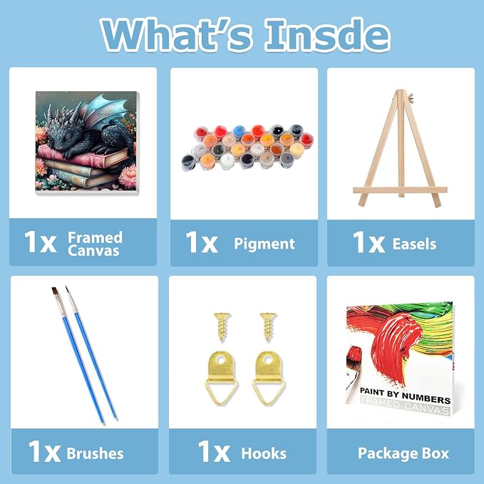 hkejoi Dragon Paint by Numbers Kit - Image 4