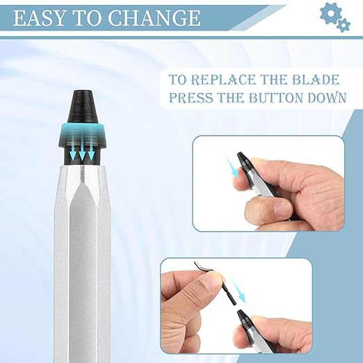 Deburring Tool with 12 High Speed Steel Blades, Deburring Tool 3D Printing, Deburring Tool for Metal, Resin, Copper, Plastic, PVC Pipes, 3D Printed Edges (1 Silver Handle)