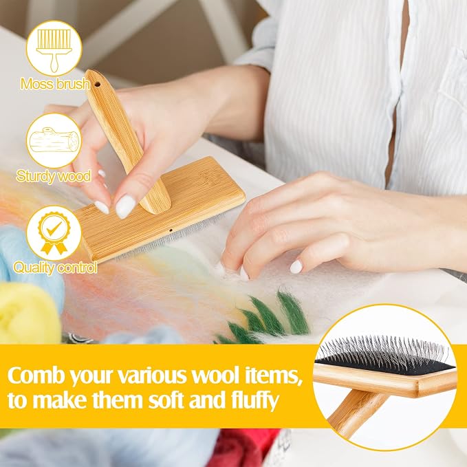 Tessco for you 2 Pcs Wool Carders, Hand Carders for Wool Needle Felting Brush - Image 5