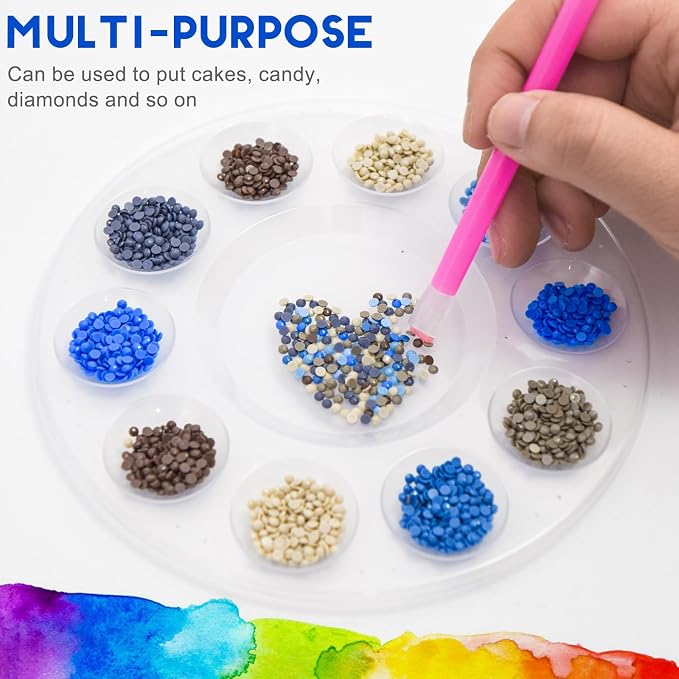 12Pcs Clear Paint Tray Palettes, Plastic Paint Pallets - Image 2