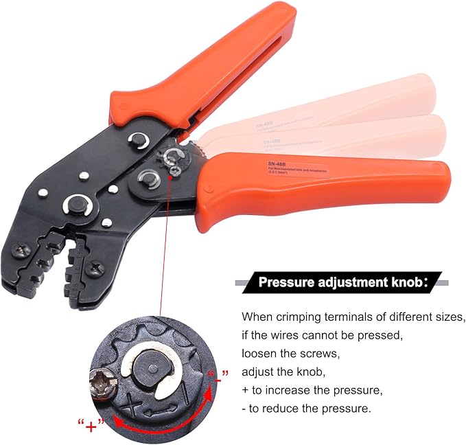 Twidec/Wire Crimping Pliers 2.8/4.8/6.3 mm Spade 26-16AMG Crimping Tools Manual Crimp Fold Tool for Open Barrel Terminals SN-48B