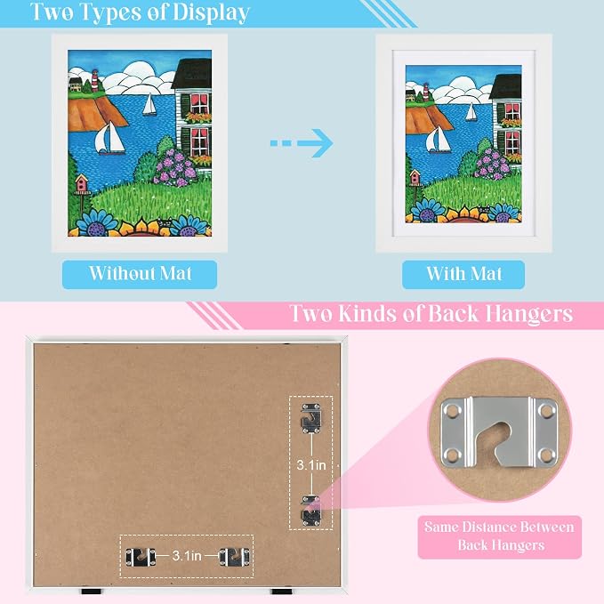 Kids Art Frames, 10x12.5 Front Opening Kids Artwork Frames Changeable, Holds 50 - Image 4