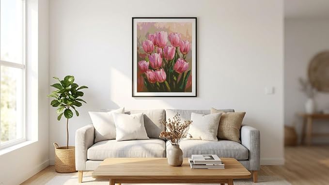 MYBISYMQQ Pink Tulips Cross Stitch Kits - Image 3