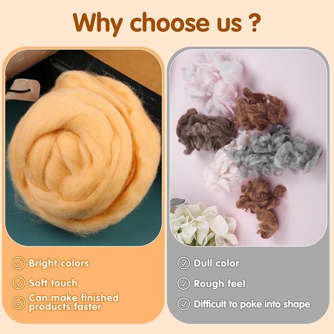 3.53oz Needle Felting Wool Roving Wool - Image 3