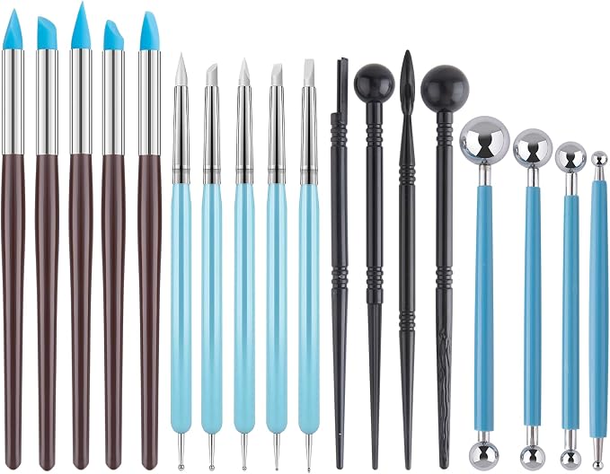 Thyrflen 18PCS Silicone Clay Sculpting Tools, Silicone Painting Brushes Kit by Unknown
