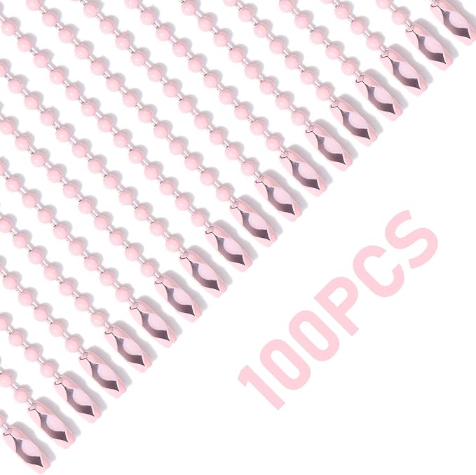 Lemonkey 100Pcs Ball Beads Chains Bulk, 4 Inch Dog Tag Metal Small Chains - Image 4