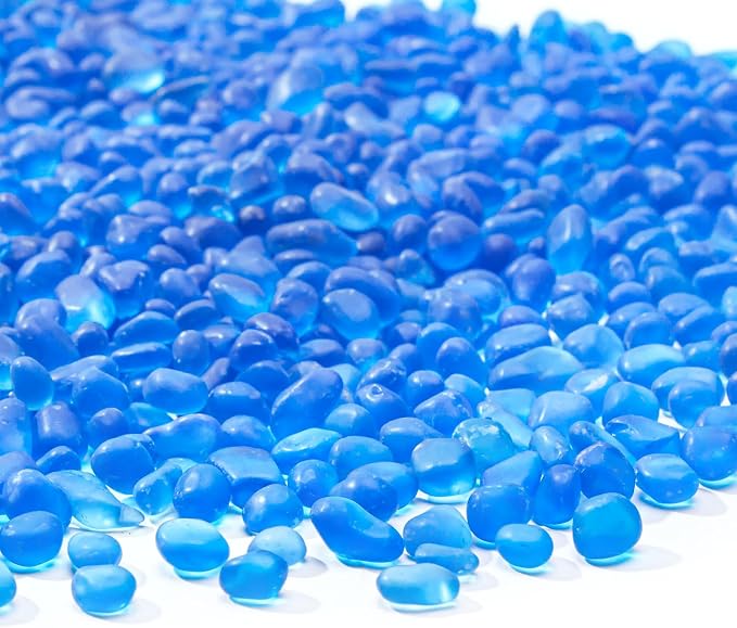 Keedolla 0.5 Lb Blue Glass Aquarium Rocks Fish Tank Gravel Bulk Polished by Keedolla