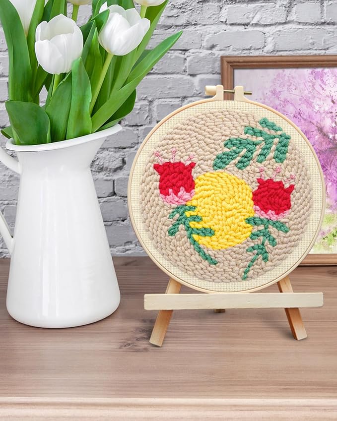 ERKOON Punch Needle Kit Adults Beginners, DIY Easy Floral Embroidery Set - Image 6