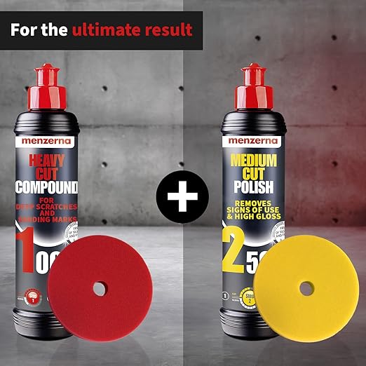 Menzerna Heavy Cut Compound 1000 8 fl oz - Car polish for the speedy removal of deep scratches using foam polishing pads