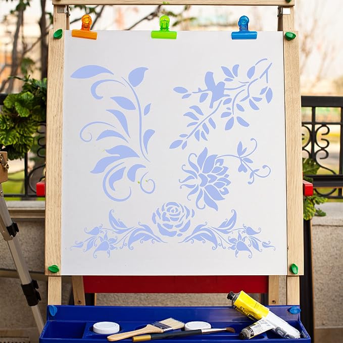 GORGECRAFT Large Rose Vines Stencil Flowers Stencils - Image 5