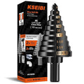 KSEIBI #5 HSS Step Drill Bit Set 1/4-1 3/8" with 3/8 Shank - Black Oxide Finish for Metal, Wood, Plastic Drilling - Durable, Precision Multi-Sized Bits with 3-Flat Shank 575055