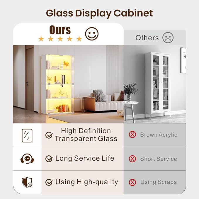 Lvifur Glass Display Cabinet - Image 4