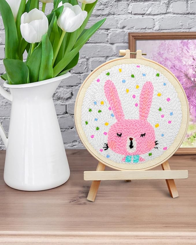 ERKOON Punch Needle Kit Adults Beginners, DIY Easy Animals Embroidery Set - Image 6