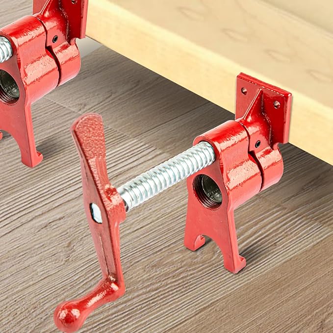 3/4" 2-Pack Pipe Clamp for Woodworking Heavy Duty Cast Iron Quick Release Pipe Clamps with stand Home Improvement, Workshop and Construction Site
