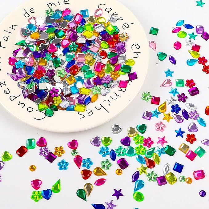 JPSOR 900pcs Gems Jewels for Crafts, Acrylic Flatback Rhinestones for Halloween - Image 6