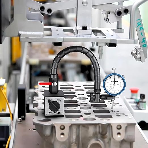 HDLNKAK Dial Indicator 0-1'' with Magnetic Base - Precision Machinist's Tool Set for Alignment, Includes Flexible Arm Base & 0.001" Accuracy Measuring Instrument.