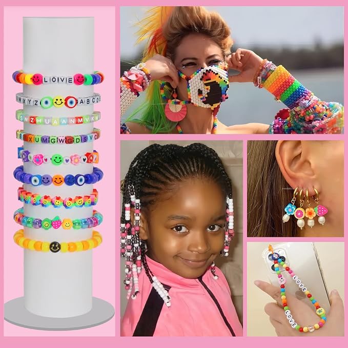 LIS HEGENSA 1000 Pcs DIY Childrens Crafts Beads Friendship Bracelet Kit - Image 5