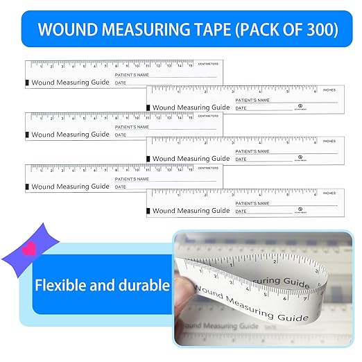300 Pcs Wound Measuring Tape 6 Inch Wound Ruler Double Sided Disposable Paper Tape Measure Paper Guide Ruler Measurement Tools for Nurses