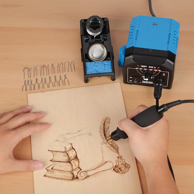 WEP 939-II Pyrography Station Wood Burning Kit 32-IN-1 - Image 2