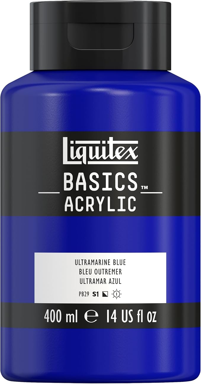 Liquitex BASICS Acrylic Paint, 400ml Bottle, Ultramarine Blue by Liquitex