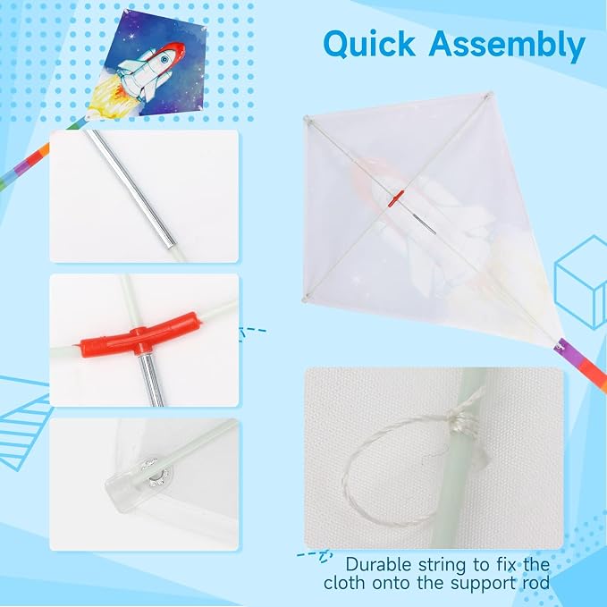DIY Blank Kites for Kids, Bulk Kites for DIY Decorating Coloring, Kite Making - Image 5