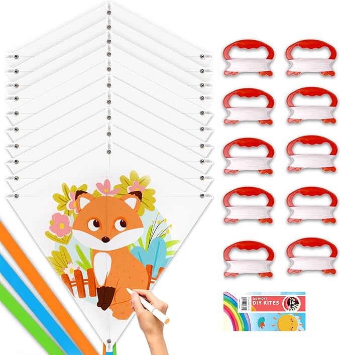 DIY Kites for Kids Kite Making Kit Bulk, Decorating Coloring Kite Party Pack by MintsColorfulLife