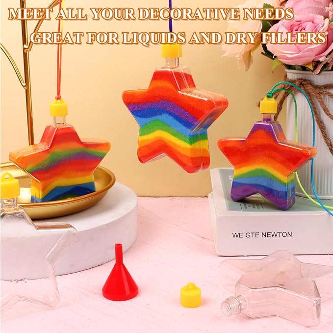 60Pcs Star Shaped Sand Art Bottles Plastic Sand Art Bottles Necklaces DIY - Image 7