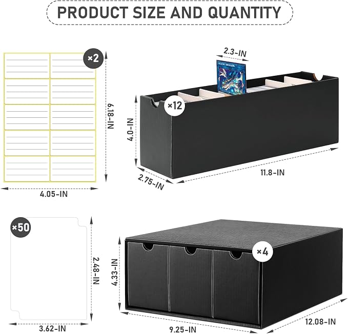 Homthy Trading Card Storage Box, Includes 12 Pack - Image 2