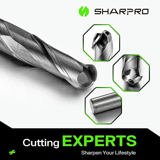 Extra Long Ball Nose End Mills 3/8 Inch SHK. and Cutting Dia. 3D Carving, High-Speed and Deep Cutting, AlCrN Coated, Apply for Alloy Steel, Stainless Steel and Various Cast Iron. (3PCS)