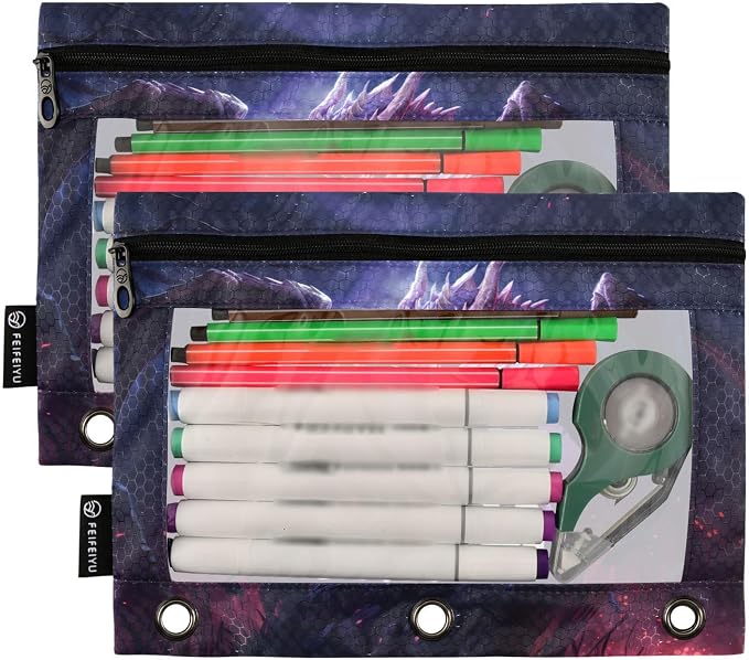 Custom Dragon Purple Pencil Pouch - Image 2