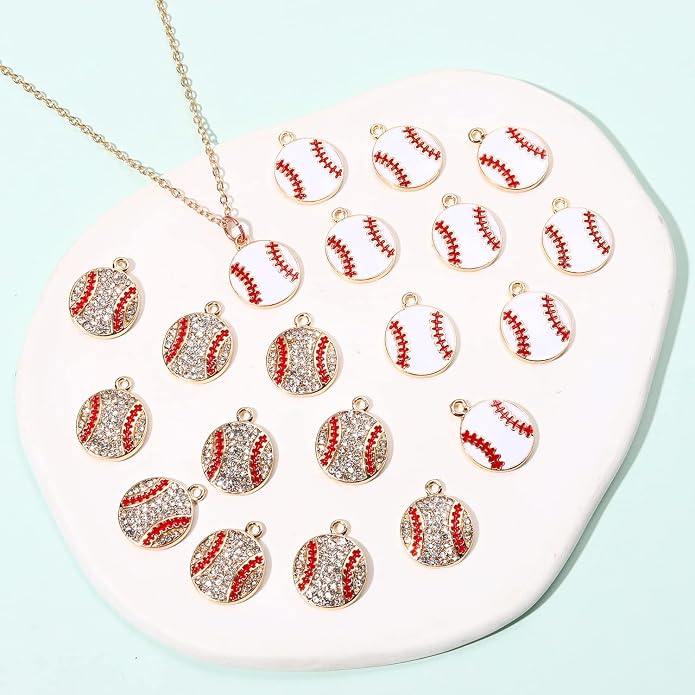 20PCS Sports Charms Enamel Basketball Baseball Pendant Charms - Image 4