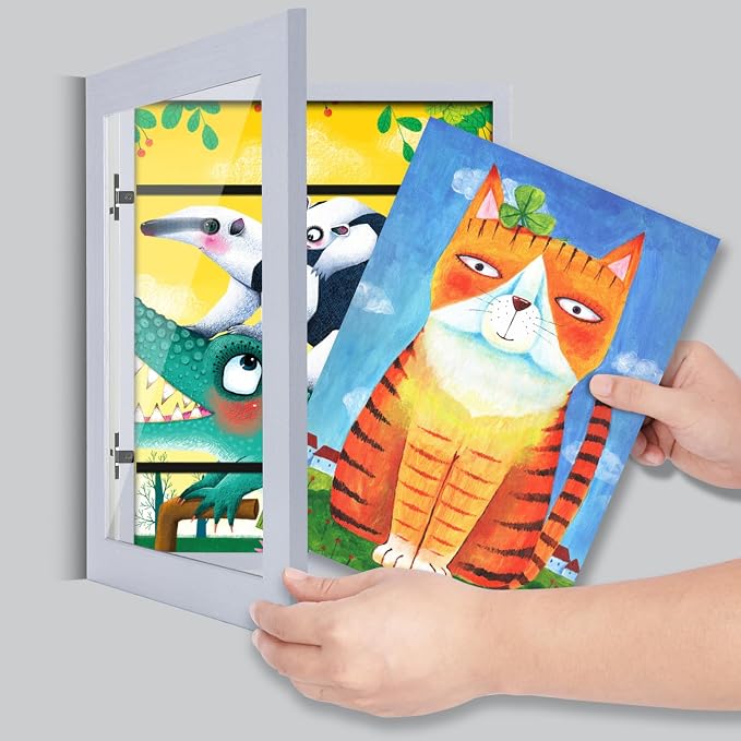 Kids Art Frames, 8.5x11 Front Opening Kids Artwork Frames Changeable, Light - Image 7
