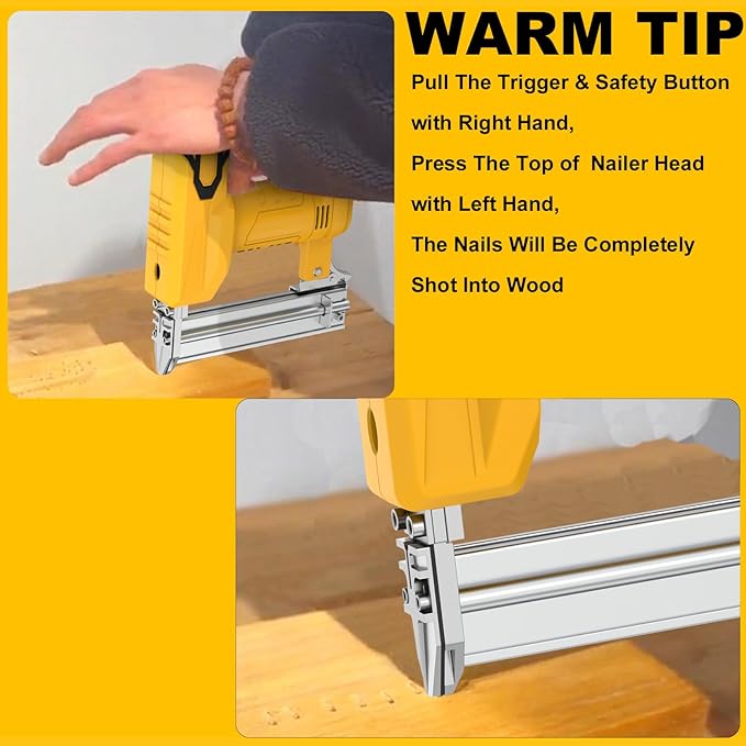 18 Gauge Cordless Brad Nailer Compatible with Dewalt 20V Battery (Not Included), Nail Gun/Staple Gun Battery Powered with 2000 Nails, Drives up to 1-1/4in Nails & Crown 7/8in Staples
