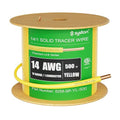 14 AWG Tracer Wire 600V 100% Solid Copper Conductor Direct Burial Underground, Yellow Tracer Wire for Locating Underground Pipes and Lines Gas Electrical Wire Water Sewer Pipe and Fiber Optic, 500 FT