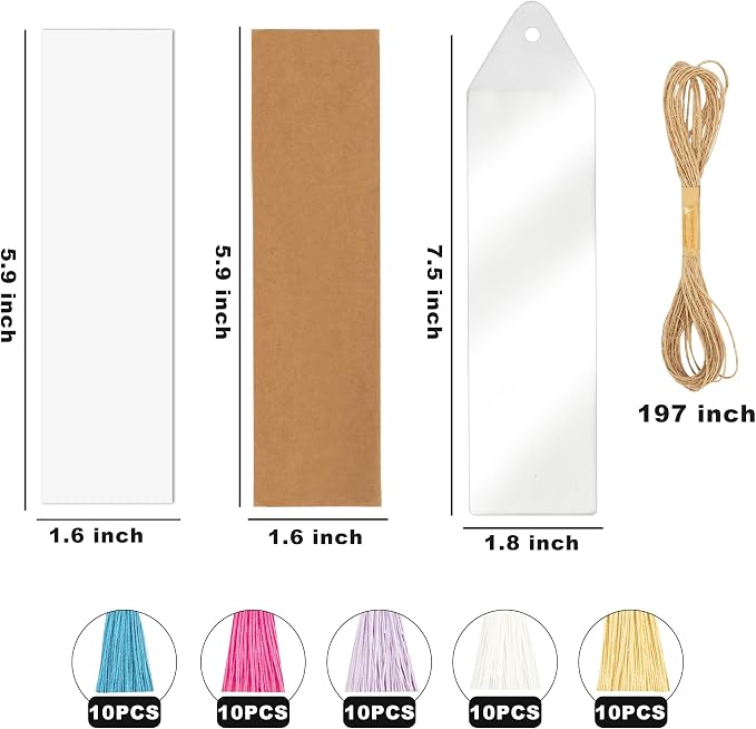 SWATOM Kraft Paper Blank Bookmarks Cardstock 50 PCS Bulk - Image 5
