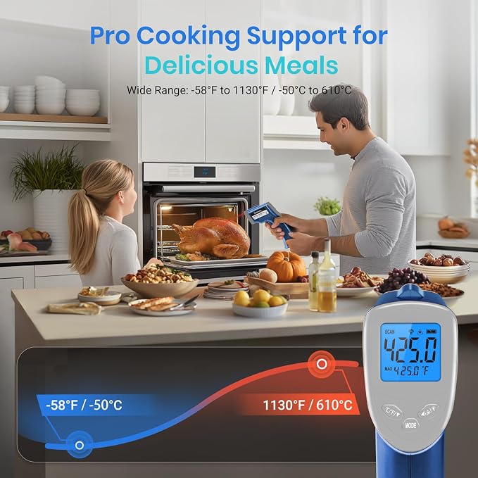 Etekcity Infrared Thermometer Laser Temperature Gun, -58°F~1130°F, Pizza Oven - Image 3