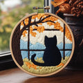 DIY Punch Needle Kits Black Cat Back Sit on Window by Unknown