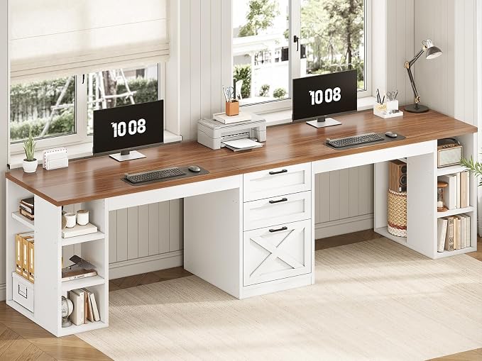 SEDETA Farmhouse 96.5" Computer Desk - Image 7