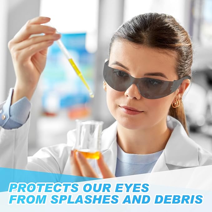 WFEANG Safety Glasses - Safety Sunglasses for Men & Women with ANSI Z87.1, Scratch & Impact Resistant Protective Eyewear for Work, Construction, Lab, Shooting (30-Pack Smoke)