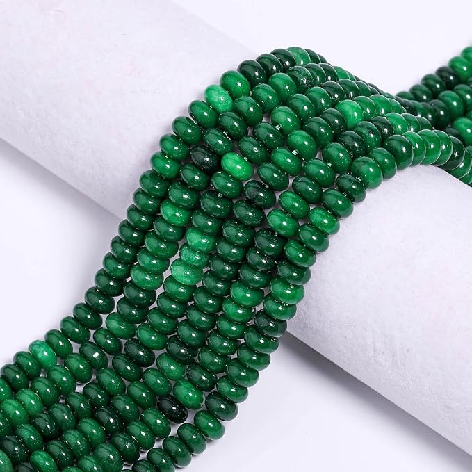 Songxi 5x8mm Natural Canada Green Stone Rondelle Beads, Gemstone - Image 5
