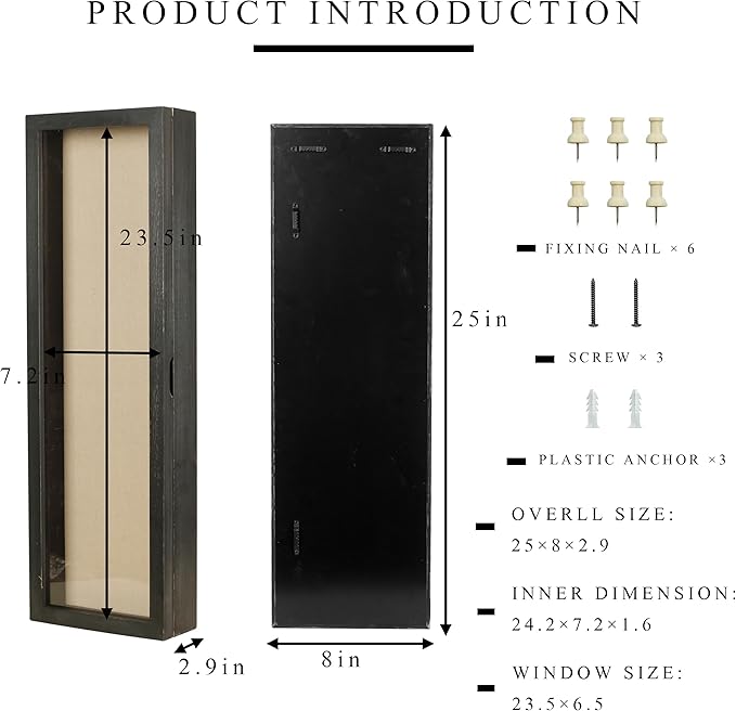 Freezing point Shadow Box Frame 8x25 Flower Shadow Box Pin Display Case Cabinet - Image 5