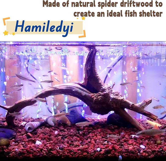 Hamiledyi 4PCS Driftwood for Aquarium 8-10in Natural Spider Wood Reptile - Image 3